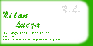 milan lucza business card